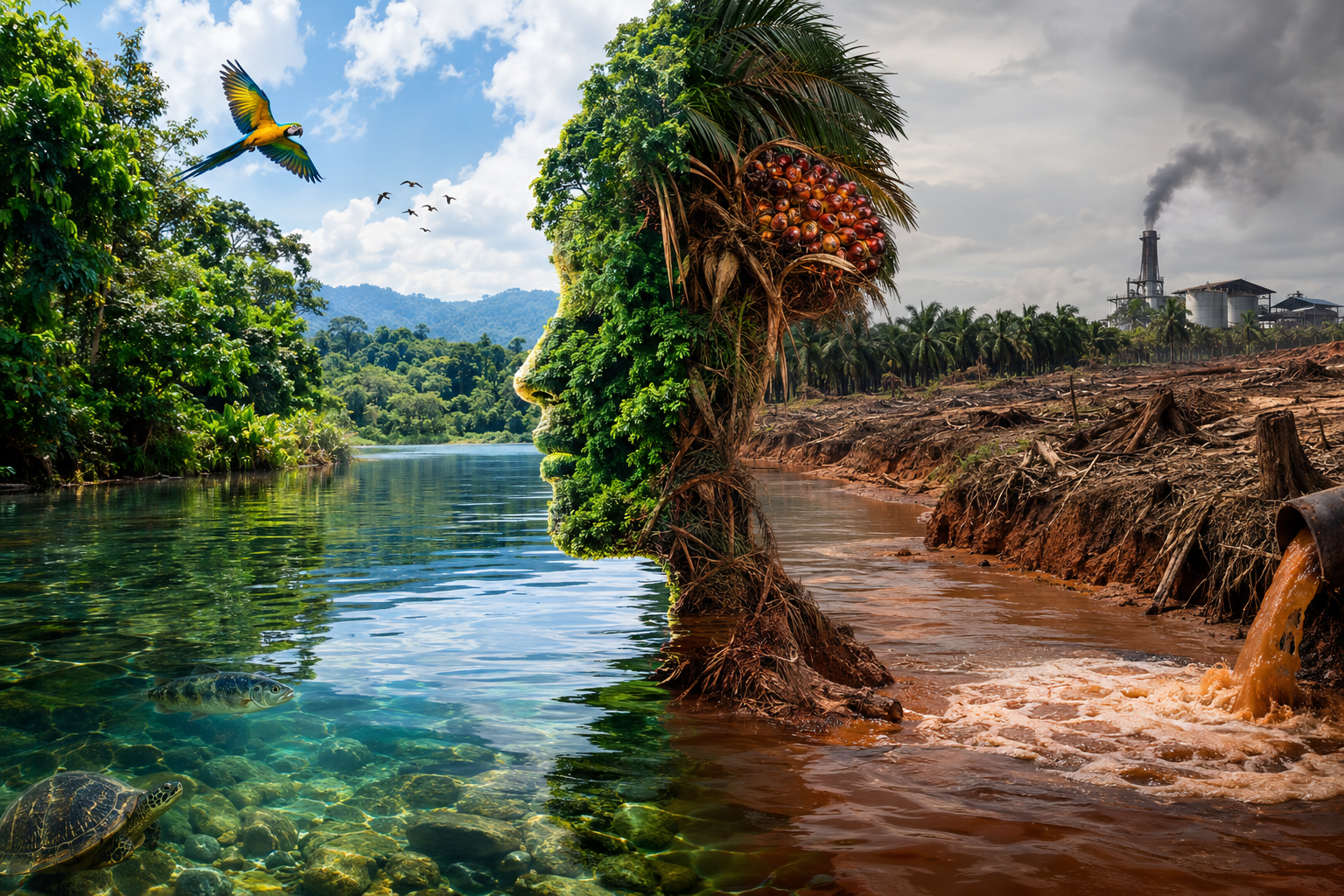 Río dividido entre vida y devastación 